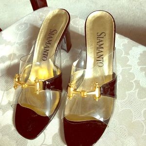 Black and Clear Sandal with Top Siamanto